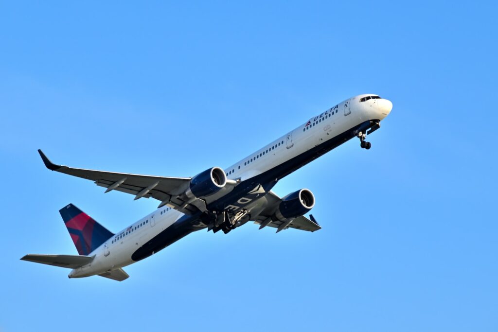 Delta plane taking off from Atlanta airport