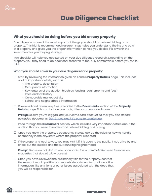 Image of a PDF checklist with orange borders on a white background