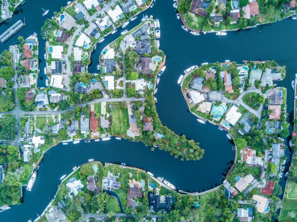 aerial view of island with body of water during daytime