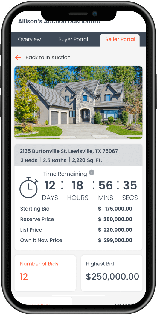 Mobile preview of 3-bed, 2.5 bath home in auction with Xome seller portal